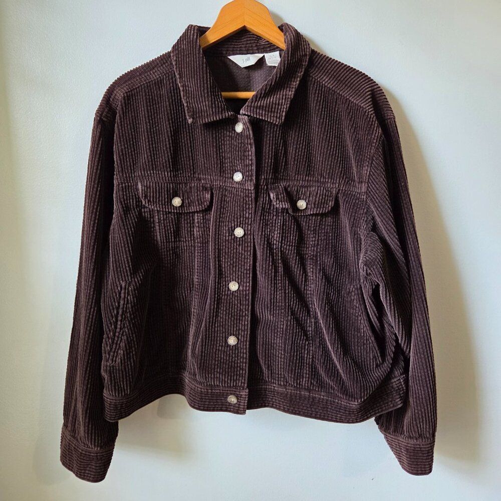 EUC J JILL BROWN CORDUROY JACKET SIZE XL PETITE